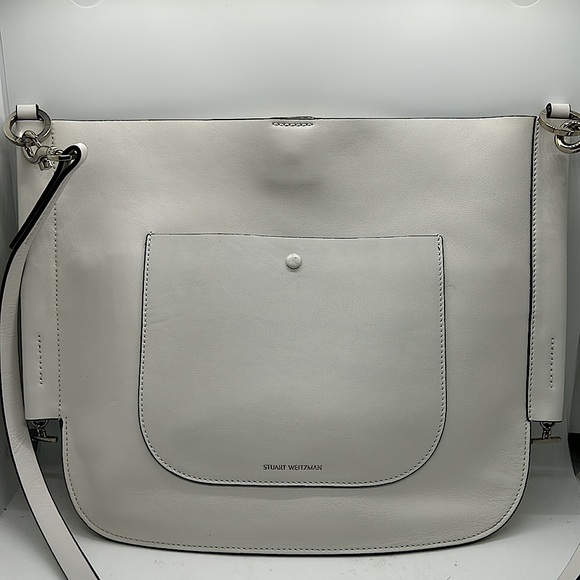 Stuart Weitzman NWT Off White Calf Leather Small Dorian Crossbody Bag Purse 🌸🌸 - Picture 2 of 12